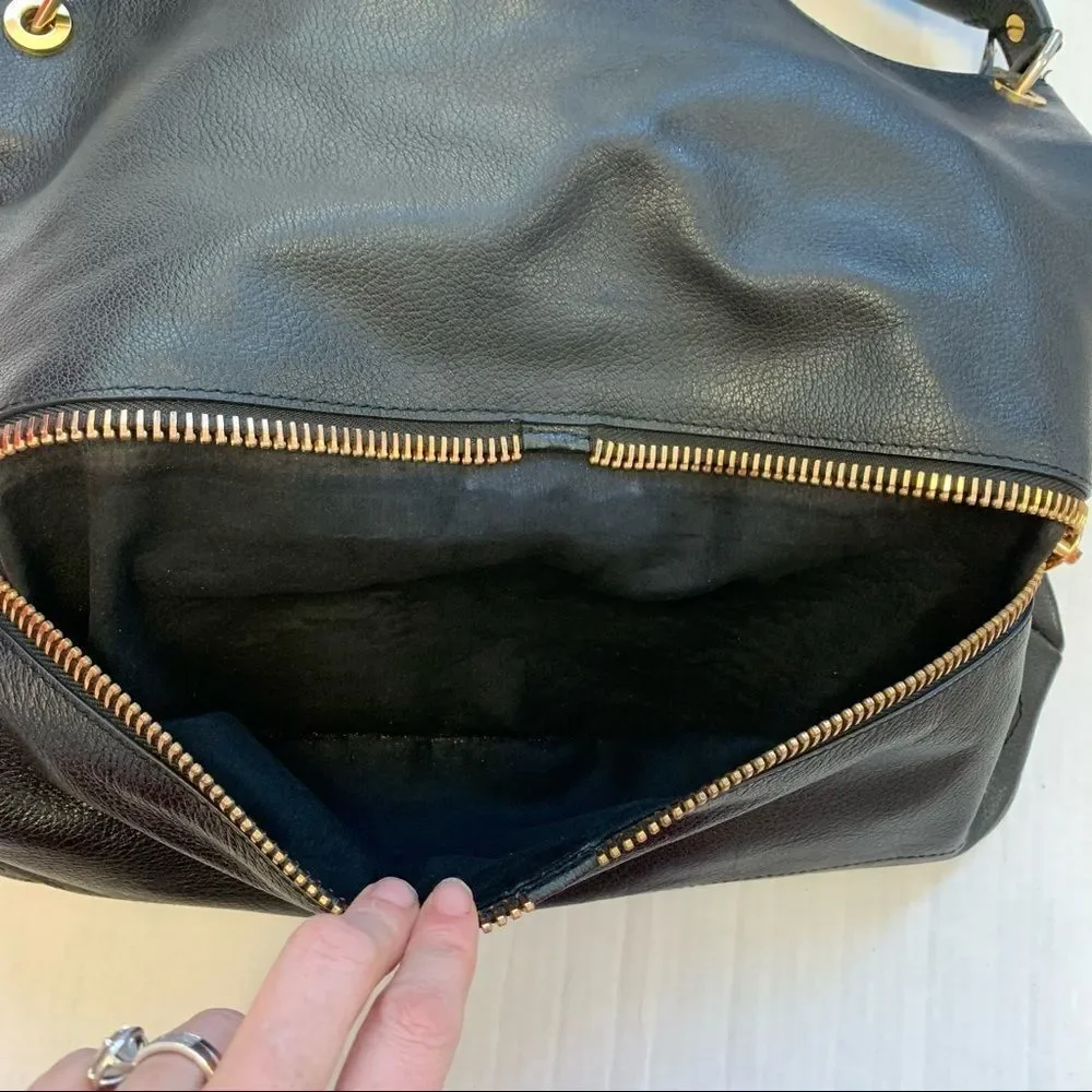 TOM Ford Nina Black Calfskin Hobo Bag